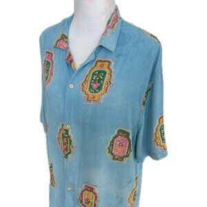 🌞 Zara Vintage-Inspired Boho Button-Up Shirt – Fun & Free-Spirited! 🌼